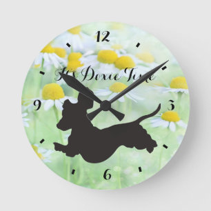 Relógio Redondo Pulso de disparo do Dachshund e de parede das