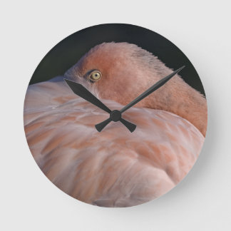 Relógio Redondo Pulso de disparo do flamingo do sono