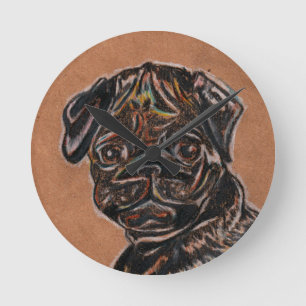 Relógio Redondo Pulso de disparo do Pug