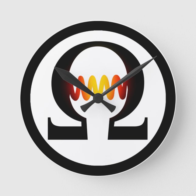 Relógio Redondo Pulso de disparo do símbolo do ohm (Frente)