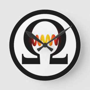 Relógio Redondo Pulso de disparo do símbolo do ohm