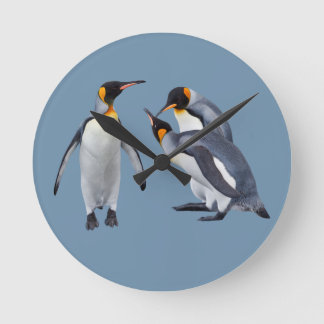 Relógio Redondo Pulso de disparo do trio dos pinguins