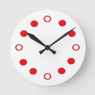 Relógio Redondo Pulso de disparo moderno retro vermelho branco