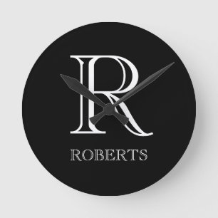 Relógio Redondo Pulso de disparo personalizado com inicial e nome
