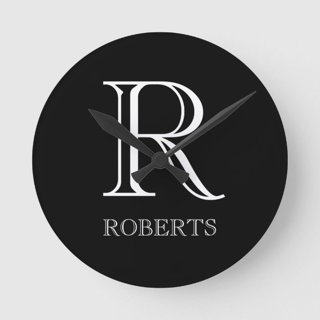 Relógio Redondo Pulso de disparo personalizado com inicial e nome (Frente)