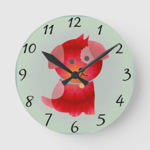 Relógio Redondo Puppy Love Clock