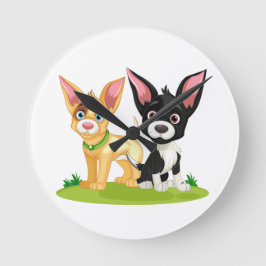 Relógio Redondo Puppy Love é o melhor amor