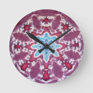 Relógio Redondo Púrpura Star Tie Dye
