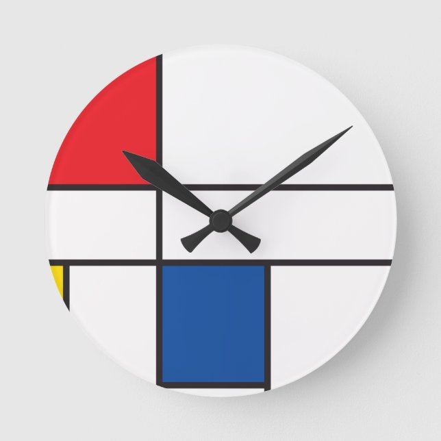 Relógio Redondo Quadrados Clássicos (Frente)