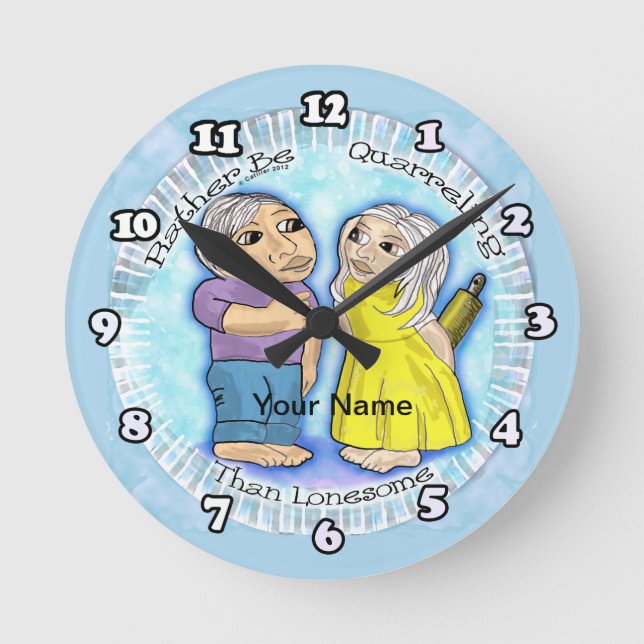 Relógio Redondo Quarreling ou Solo (Frente)