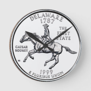 Relógio Redondo Quarto de Dólar de Delaware