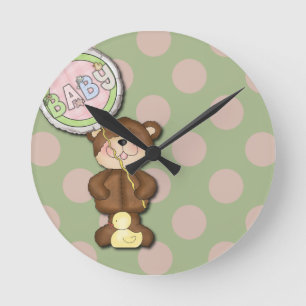 Relógio Redondo Quarto de Enfermeiro de Urso Unisex