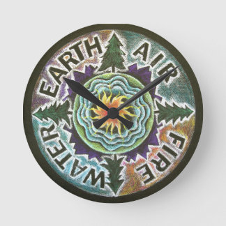 Relógio Redondo Quatro elementos - pulso de disparo da mandala -
