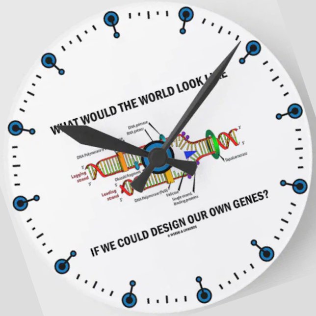 Relógio Redondo Que o gosto do olhar do mundo projetaria nossos (Clock for anyone into biotechnology featuring ponderous molecular biology query.)