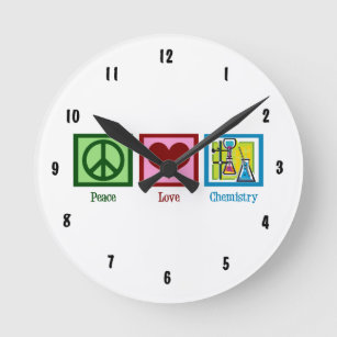 Relógio Redondo Química de Paz e Amor