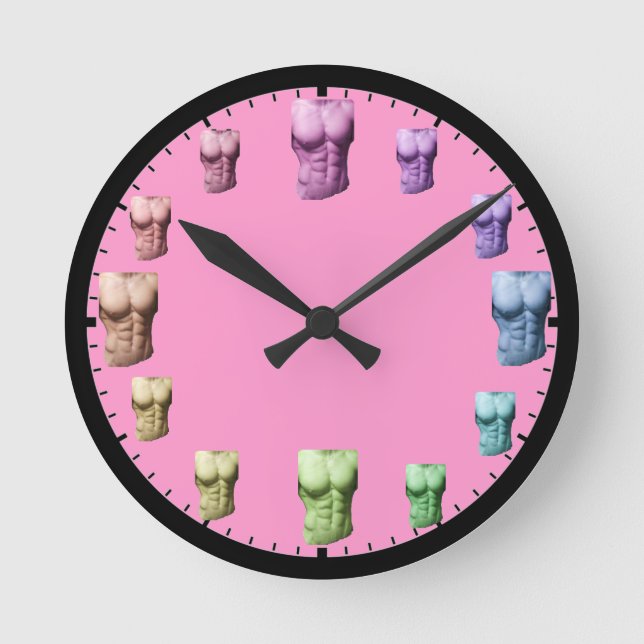 Relógio Redondo Rainbow Abs Wall Clock-Pink (Frente)