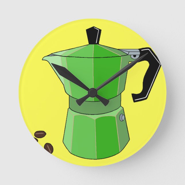 Relógio Redondo Rainbow Espresso Verde (Frente)