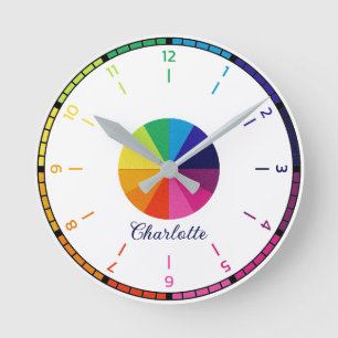 Relógio Redondo Rainbow Simples Crianças Personalizadas Educaciona