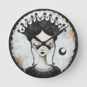 Relógio Redondo Rainha gótico