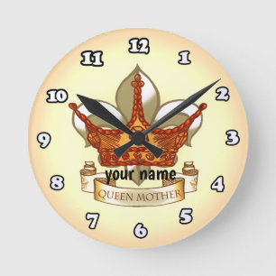 Relógio Redondo Rainha Mãe Real