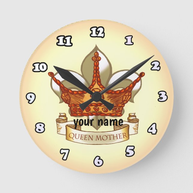 Relógio Redondo Rainha Mãe Real (Frente)