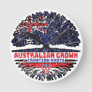 Relógio Redondo Raízes de Árvore Australianas da Croácia