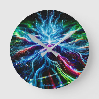 Relógio Redondo Raízes profundas no ciberespaço