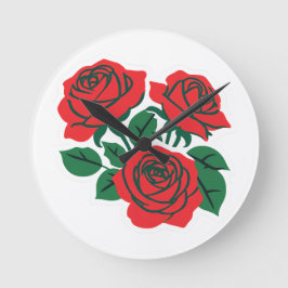 Relógio Redondo Ramo de Rosas