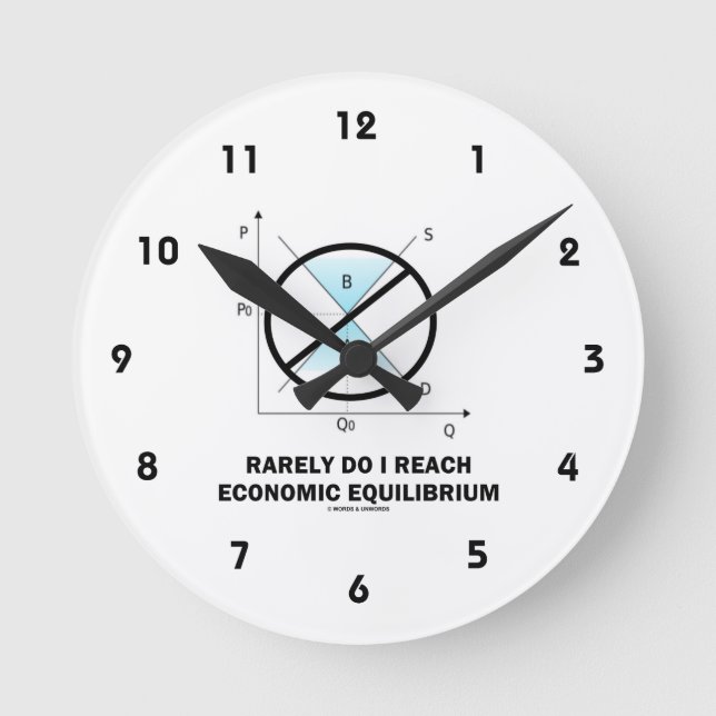 Relógio Redondo Raramente Chego Ao Equilíbrio Econômico (Economia) (Frente)