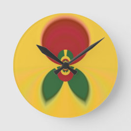 Relógio Redondo Rasta Colors Abstrato Art Impressão