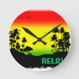 Relógio Redondo rasta de relaxamento