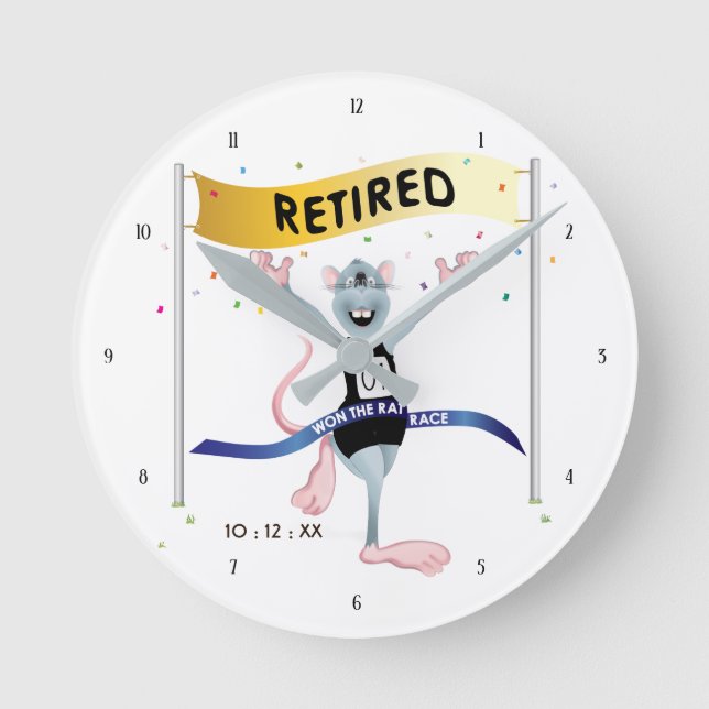 Relógio Redondo Rat Race Funny (Frente)