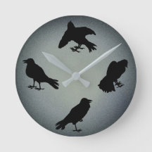 Raven Silhouettes Cinza Halloween