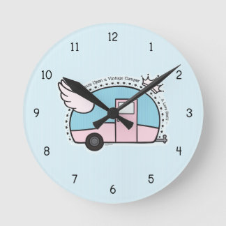 Relógio Redondo Reboque de campista do vintage