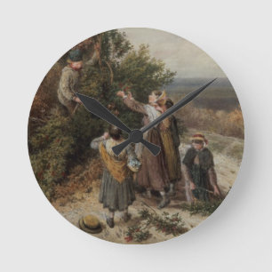 Relógio Redondo Recolectores do azevinho (w/c e bodycolour)