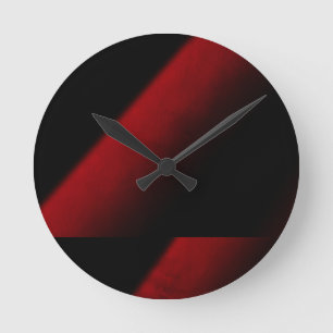 Relógio Redondo Red and black abstract acrylic wall clock