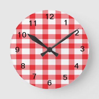 Relógio Redondo Red Gingham