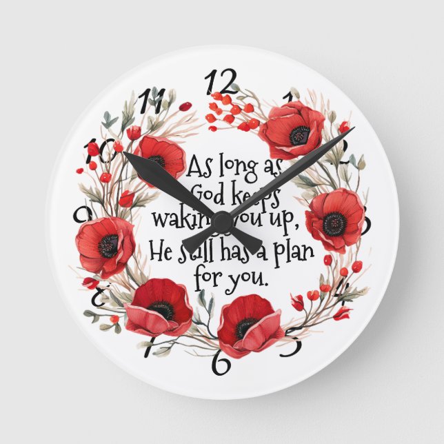 Relógio Redondo Red Poppies Mug (Frente)