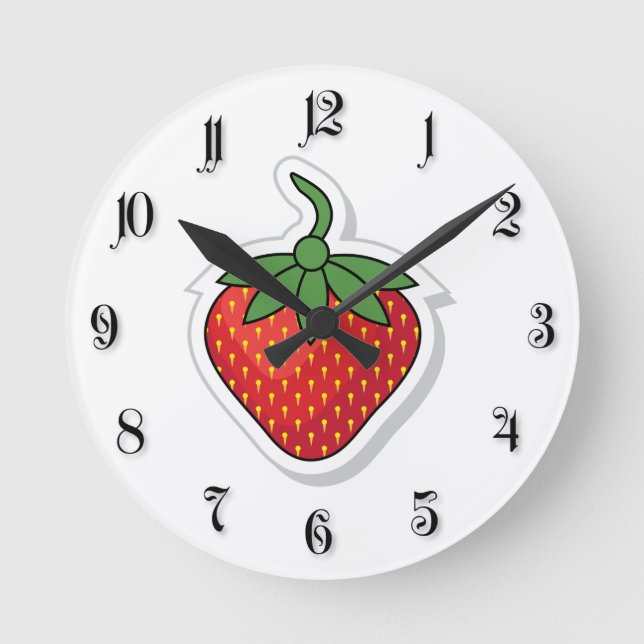 Relógio Redondo Red Sweet Strawberry (Frente)
