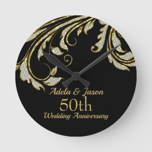 Relógio Redondo Redemoinho do ouro e dos diamantes