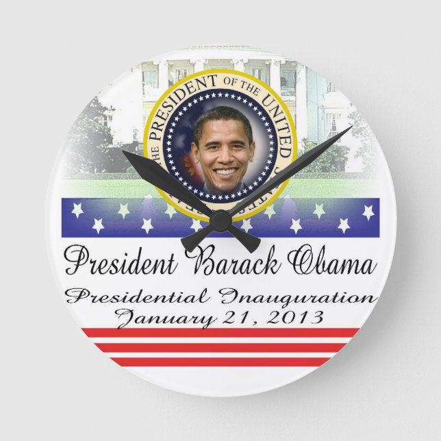 Relógio Redondo Reeleição Do Presidente Obama 2012 (Frente)