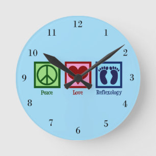 Relógio Redondo Reflexologia do Amor pela Paz