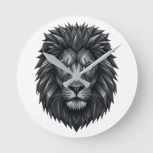 Relógio Redondo Rei Leão Geométrico - Arte de Linha Mandala Metáli