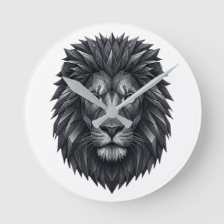Relógio Redondo Rei Leão Geométrico - Arte de Linha Mandala Metáli