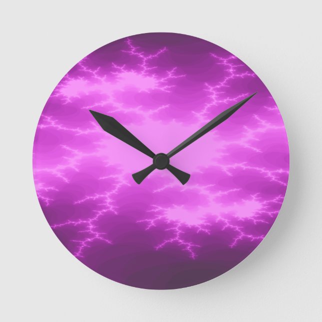 Relógio Redondo Relâmpago Fractal Wall Clock (Frente)