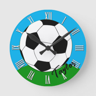 Relógio Redondo Relógios para fãs de futebol monogramas/futebol