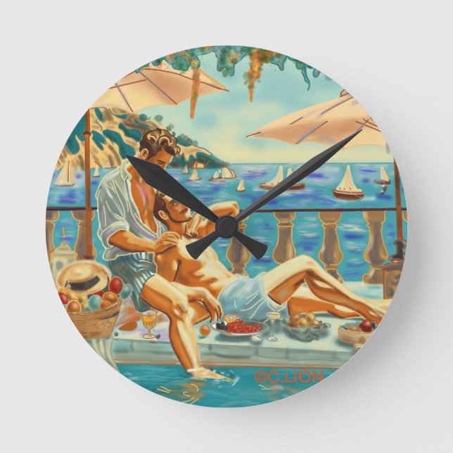 Relógio Redondo Reloj de pared lgbt (Frente)