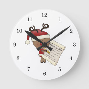 Relógio Redondo Rena de Rudy impertinente ou NIC