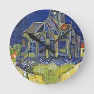 Relógio Redondo Reprodução de arte Van Gogh, Igreja de Auvers