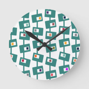 Relógio Redondo Retângulos e quadrados modernos do século médio